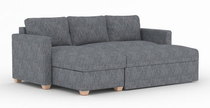 Oscar Piero Thunderstorm Fabric Corner Sofa Bed