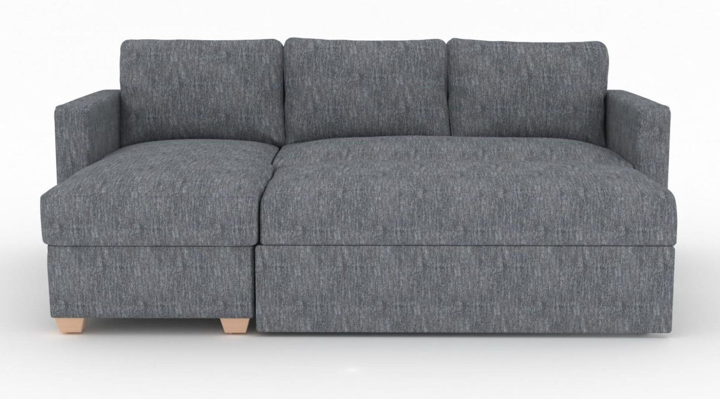 Oscar Piero Thunderstorm Fabric Corner Sofa Bed