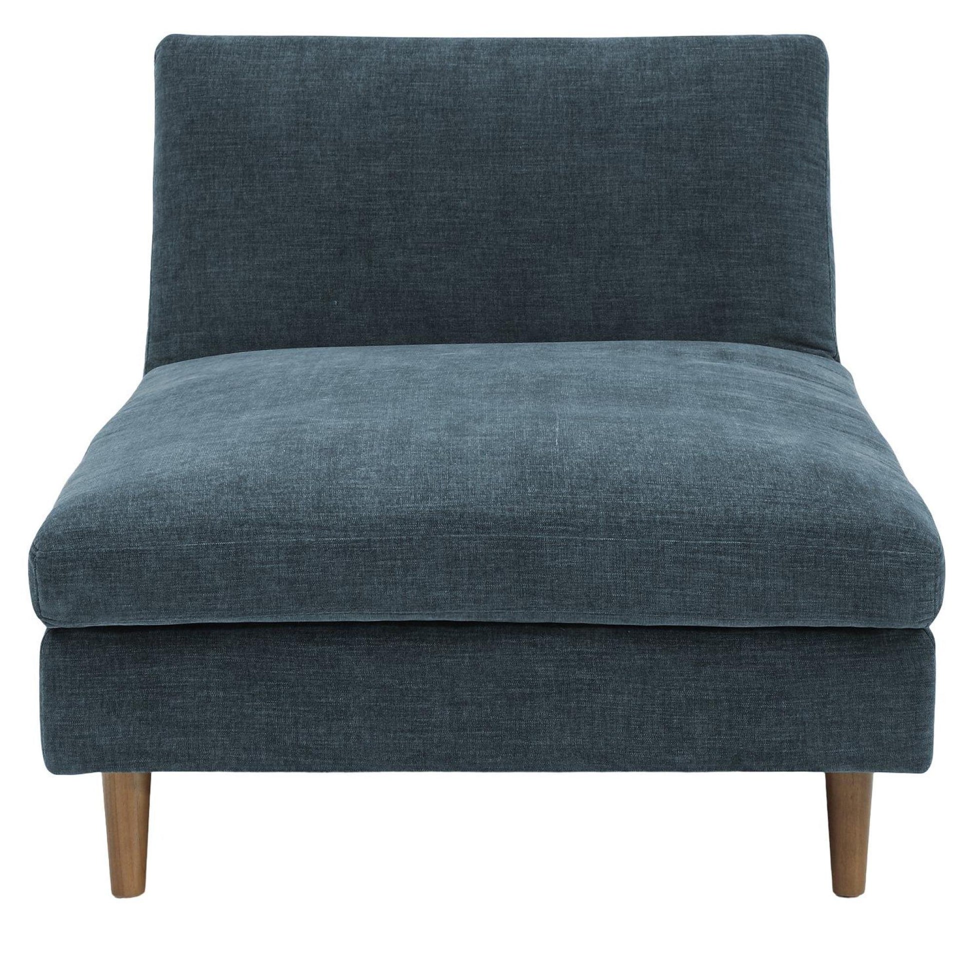 Scott Eryx Chenille Navy Blue Fabric Chaise Sofa Bed - Nestium