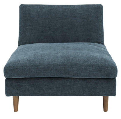 Scott Eryx Chenille Navy Blue Fabric Chaise Sofa Bed - Nestium