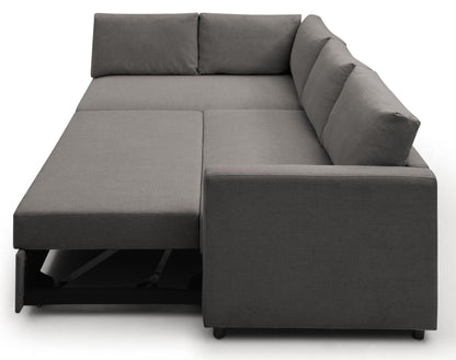 Clara Grey Fabric Corner Pull Out Sofa Bed with Storage - Nestium