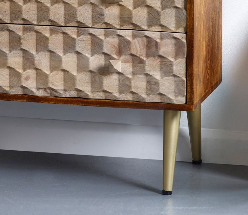 Mango Edison Two Tone Scandinavian Wood 4 Drawer Chest