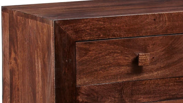 Toko Walnut Solid Mango Hardwood Dressing 2+2 Drawer Chest - Nestium