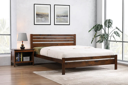 Wisbech Kingsize Solid Hardwood Bed Frame in Antique Oak ��� Timeless Elegance & Durability