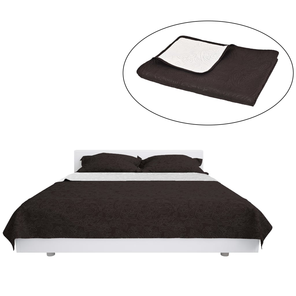 Double-Sided Quilted Bedspread 220X240 Cm Cream And Brown