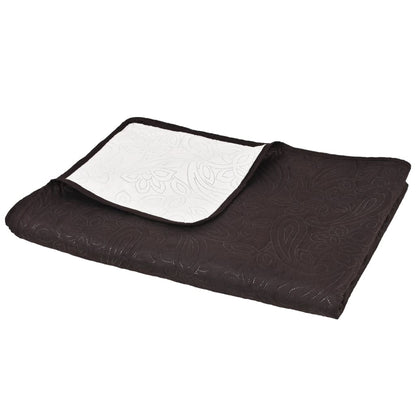 Double-Sided Quilted Bedspread 220X240 Cm Cream And Brown