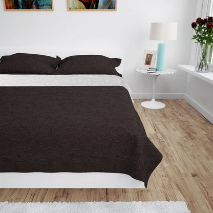 Double-Sided Quilted Bedspread 220X240 Cm Cream And Brown