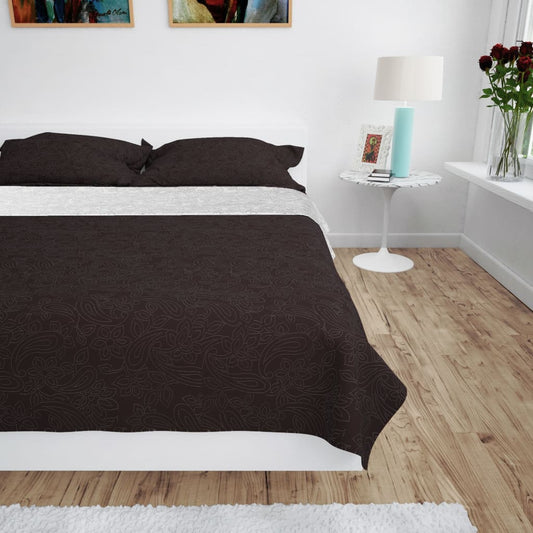 Double-Sided Quilted Bedspread 220X240 Cm Cream And Brown