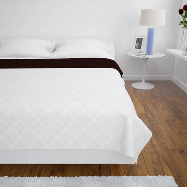 Double-Sided Quilted Bedspread Beige/Brown 170 X 210 Cm