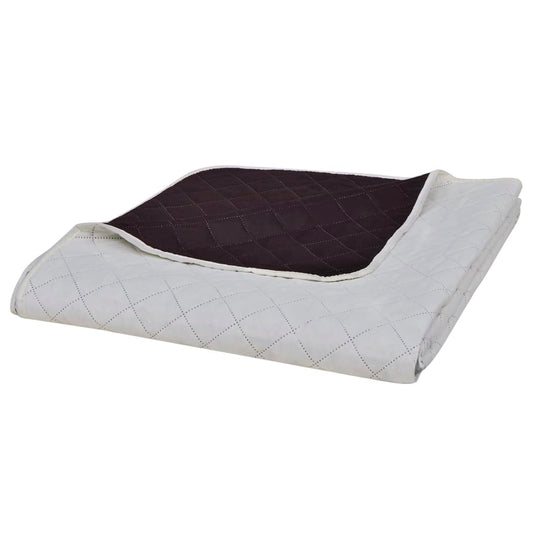 Double-Sided Quilted Bedspread Beige/Brown 220 X 240 Cm