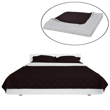 Double-Sided Quilted Bedspread Beige/Brown 220 X 240 Cm