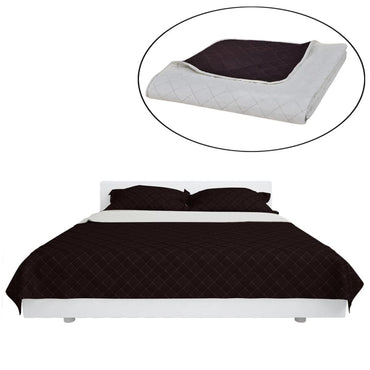 Double-Sided Quilted Bedspread Beige/Brown 230 X 260 Cm