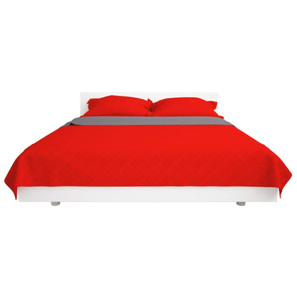 Double-Sided Quilted Bedspread Red And Grey 230X260 Cm