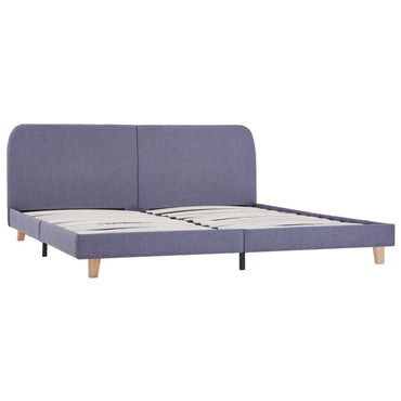 Bed Frame Light Grey Fabric 150X200 Cm King Size
