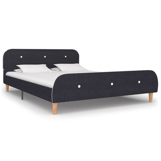 Bed Frame Without Mattress Dark Grey Fabric 135X190 Cm Double