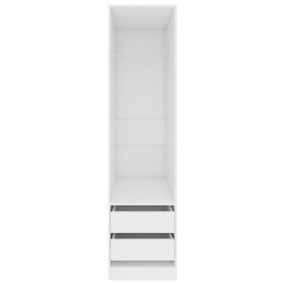 Wardrobe With Drawers White | Hinged | White | Drawers | 2 Doors | 50cm