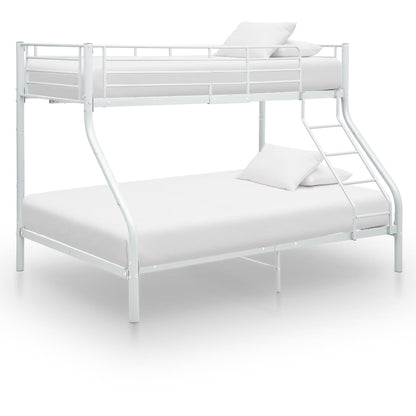 Bunk Bed Frame Without Mattress White Metal 140X200 Cm/90X200 Cm
