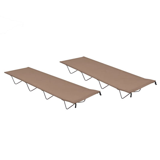 Camping Beds 2 Pcs 180X60X19 Cm Oxford Fabric And Steel Taupe