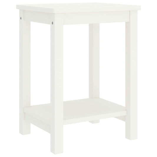 Bedside Cabinet White 35X30X47 Cm Solid Pinewood