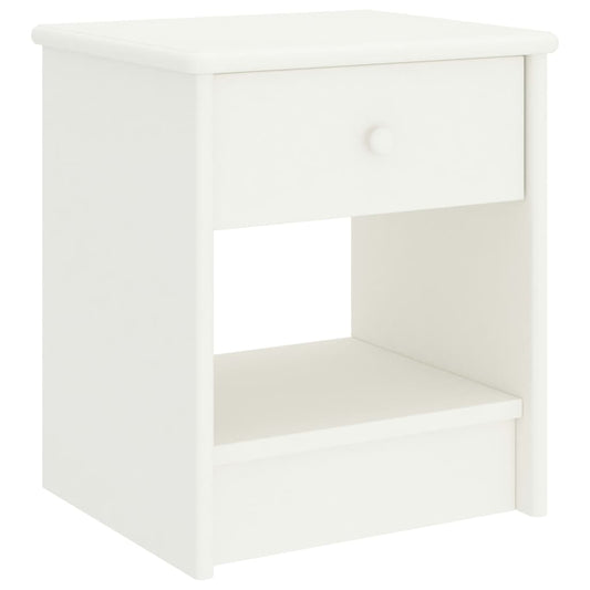 Bedside Cabinet White 35X30X40 Cm Solid Pinewood