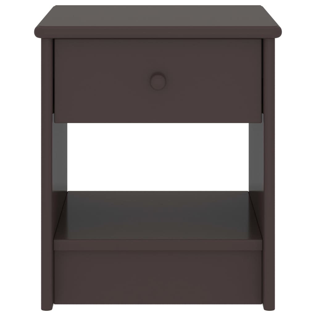 Bedside Cabinet Dark Brown 35X30X40 Cm Solid Pinewood