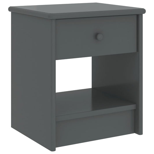 Bedside Cabinet Dark Grey 35X30X40 Cm Solid Pinewood