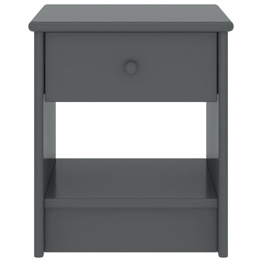 Bedside Cabinet Dark Grey 35X30X40 Cm Solid Pinewood