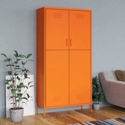 Wardrobe Orange 90X50X180 Cm Steel