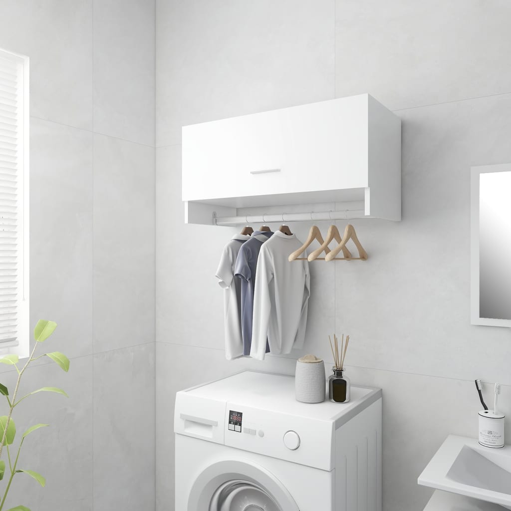 Wardrobe High Gloss White | Hinged | Engineered Wood | 1 Door | 70cm