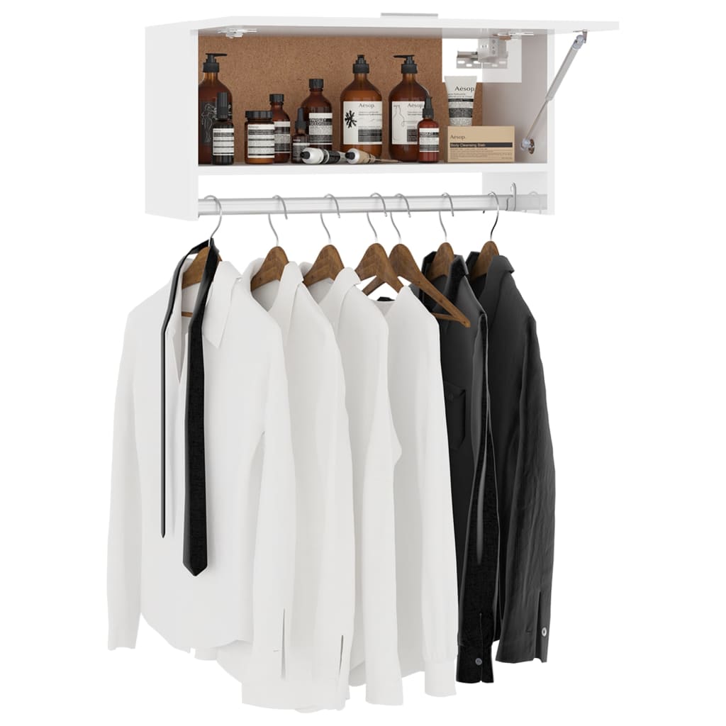 Wardrobe High Gloss White | Hinged | Engineered Wood | 1 Door | 70cm