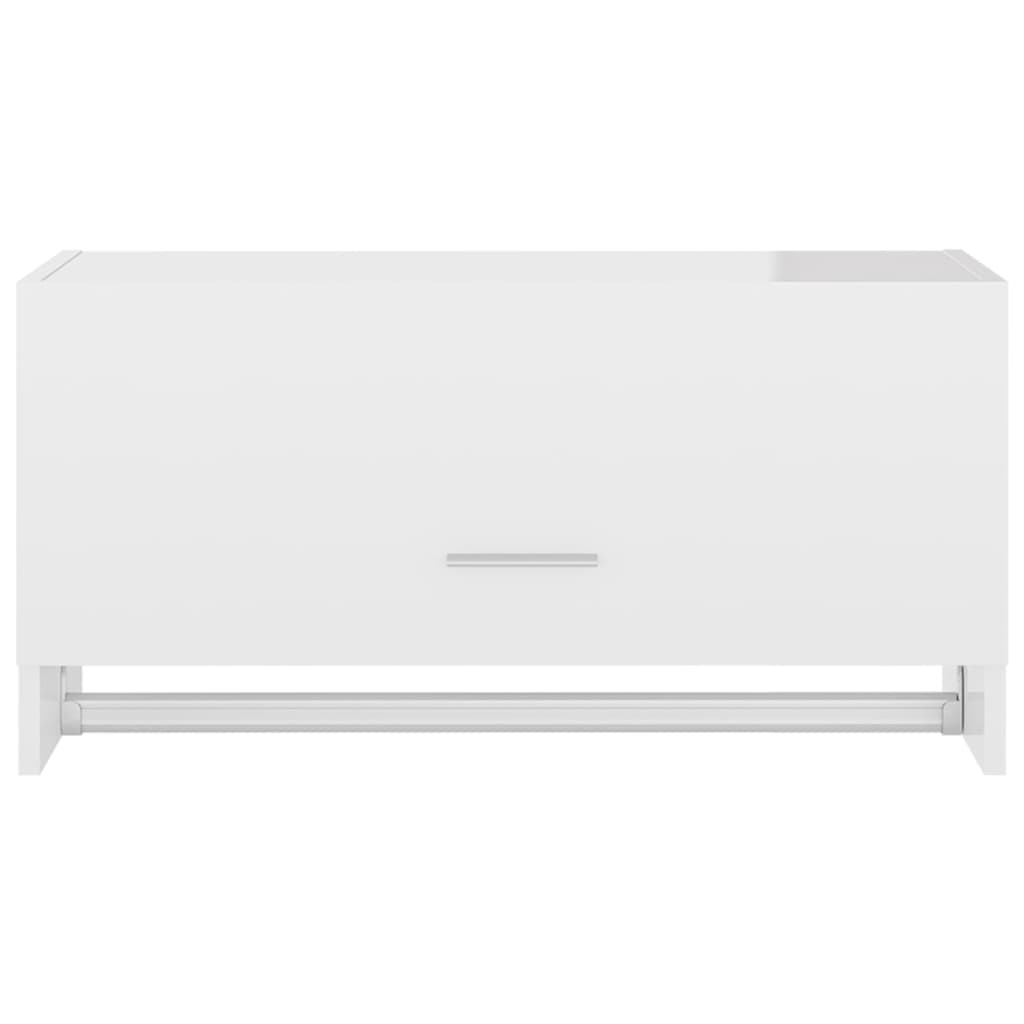 Wardrobe High Gloss White | Hinged | Engineered Wood | 1 Door | 70cm