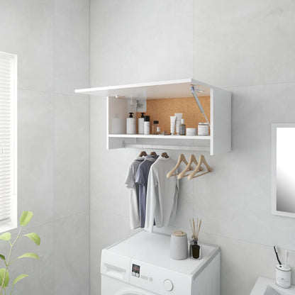Wardrobe High Gloss White | Hinged | Engineered Wood | 1 Door | 70cm