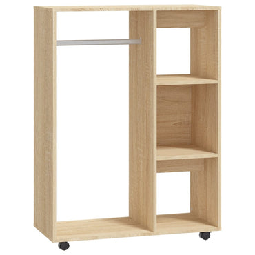 Wardrobe Sonoma Oak 80X40X110 Cm Engineered Wood | Hinged | Sonoma Oak | Open Compartment and 3-Tier Shelf | 2 Doors | 80cm