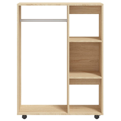 Wardrobe Sonoma Oak 80X40X110 Cm Engineered Wood | Hinged | Sonoma Oak | Open Compartment and 3-Tier Shelf | 2 Doors | 80cm