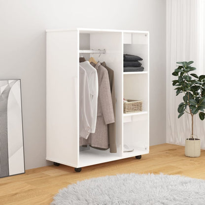 Wardrobe High Gloss White 80X40X110 Cm Engineered Wood