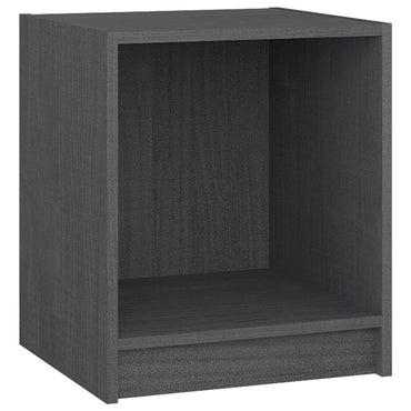 Bedside Cabinet Grey 35.5X33.5X41.5 Cm Solid Pinewood