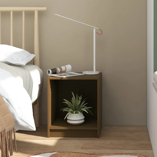 Bedside Cabinet Honey Brown 35.5X33.5X41.5 Cm Solid Pinewood