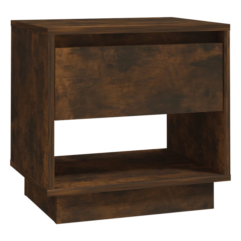 Bedside Cabinet Smoked Oak 45X34X44 Cm Engineered Wood