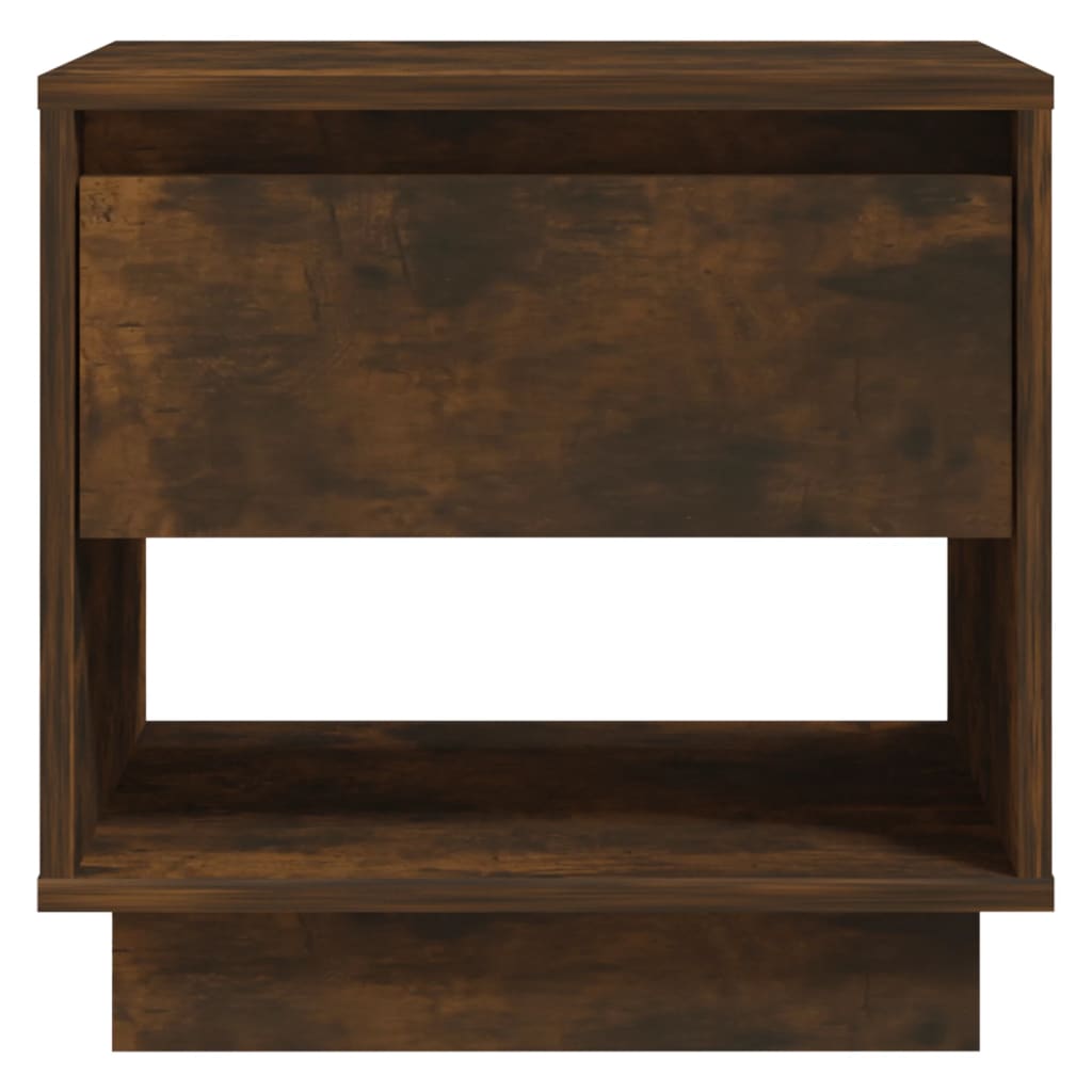 Bedside Cabinet Smoked Oak 45X34X44 Cm Engineered Wood