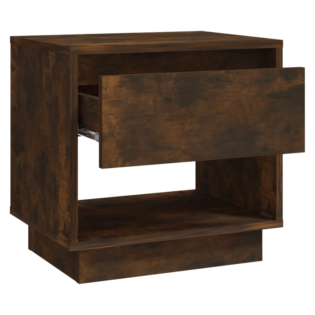 Bedside Cabinet Smoked Oak 45X34X44 Cm Engineered Wood