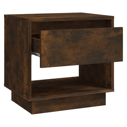 Bedside Cabinet Smoked Oak 45X34X44 Cm Engineered Wood