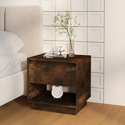 Bedside Cabinet Smoked Oak 45X34X44 Cm Engineered Wood