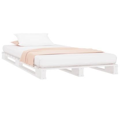 Pallet Bed White 90X200 Cm Solid Wood Pine