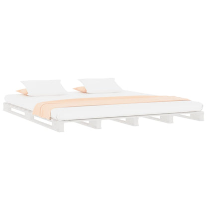 Pallet Bed White 150X200 Cm King Size Solid Wood