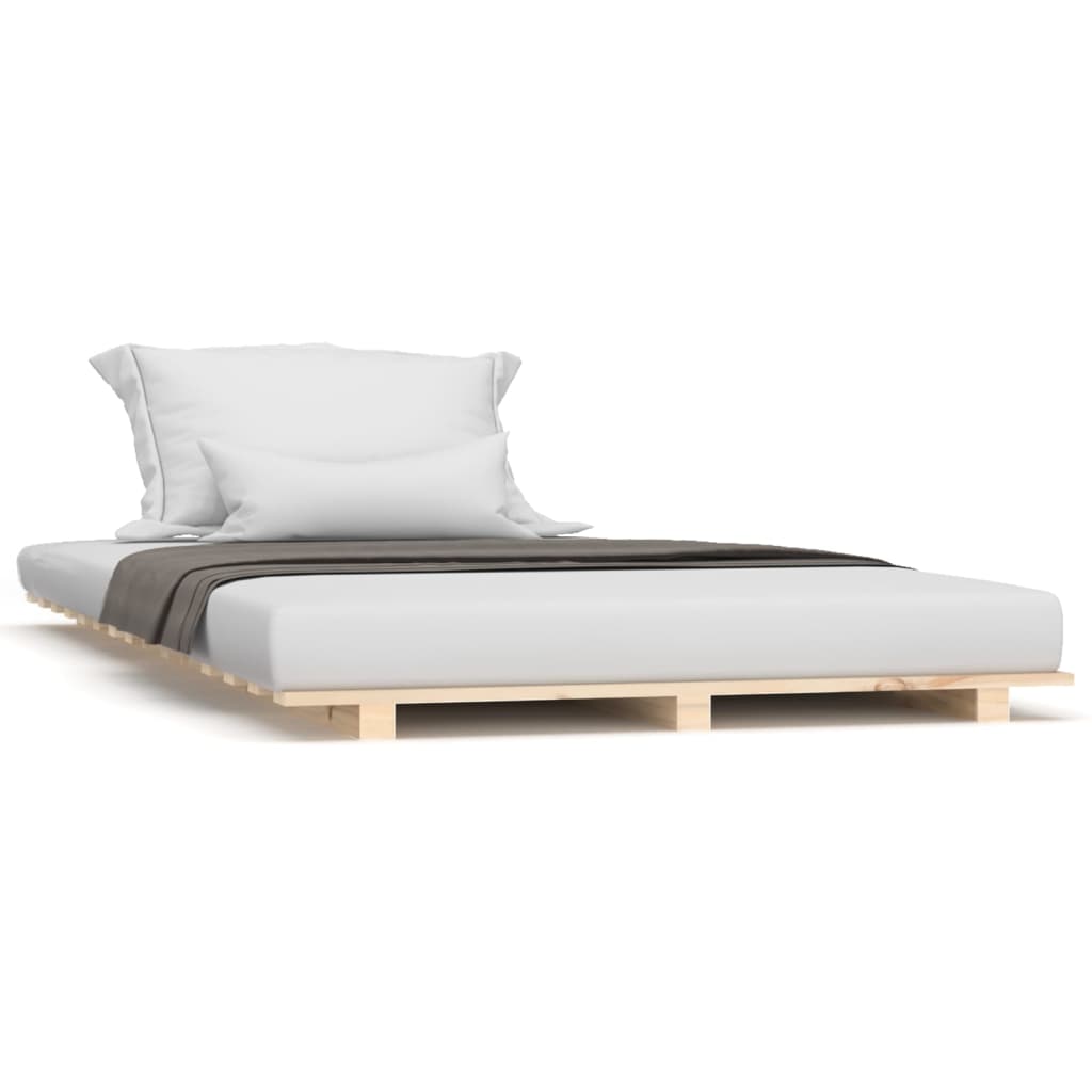 Bed Frame Without Mattress 90X190 Cm Single Solid Wood Pine