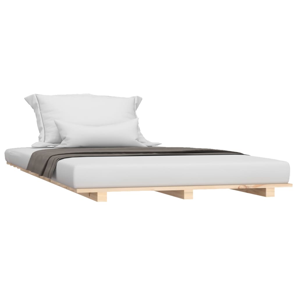 Bed Frame Without Mattress 90X190 Cm Single Solid Wood Pine