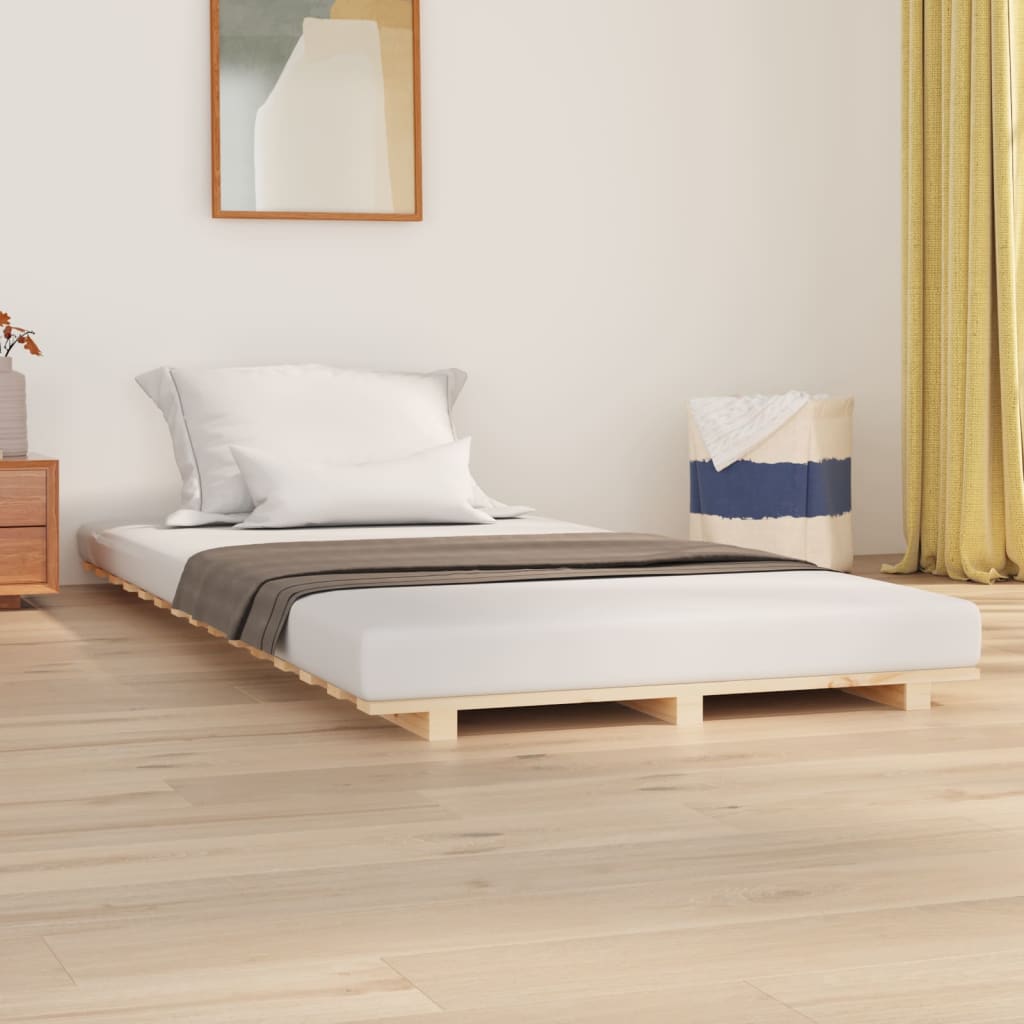 Bed Frame Without Mattress 90X190 Cm Single Solid Wood Pine