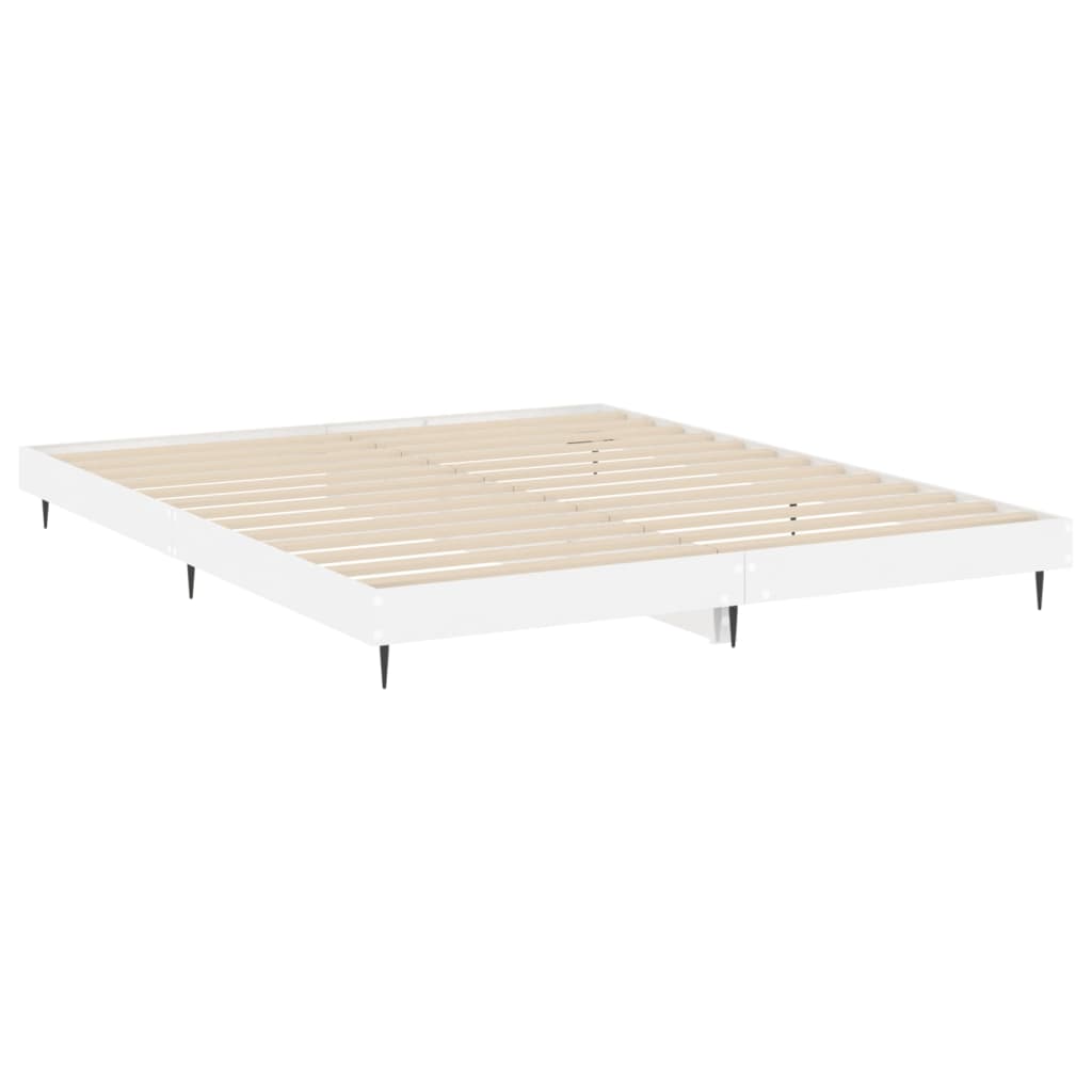 Bed Frame Without Mattress High Gloss White 200X200 Cm