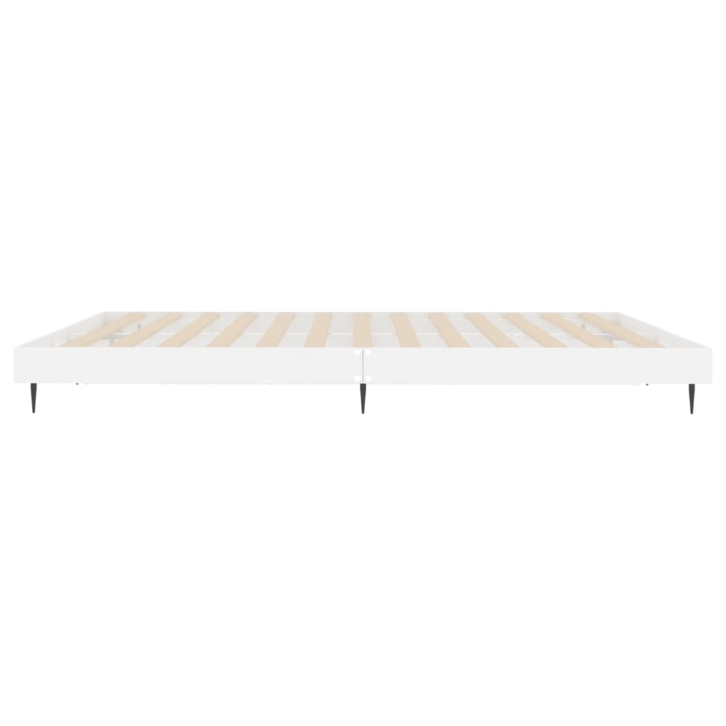 Bed Frame Without Mattress High Gloss White 200X200 Cm