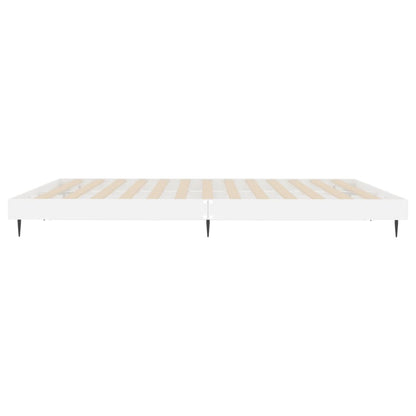 Bed Frame Without Mattress High Gloss White 200X200 Cm